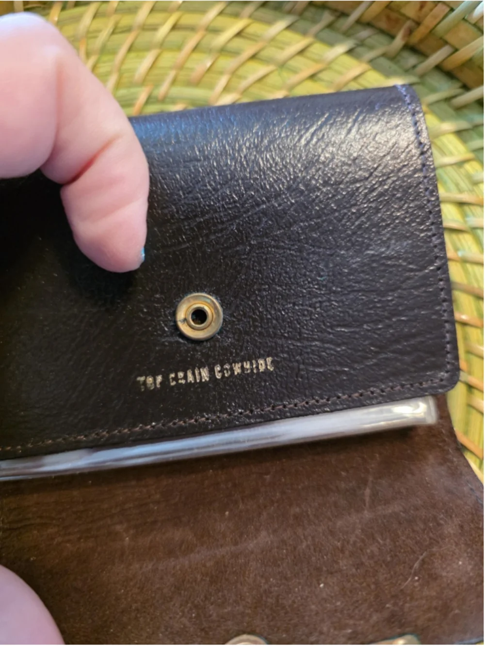 Vintage Wallet Card Case Black Small Cowhide Leather 80s 90s